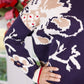 Fran Floral Sweater - Navy
