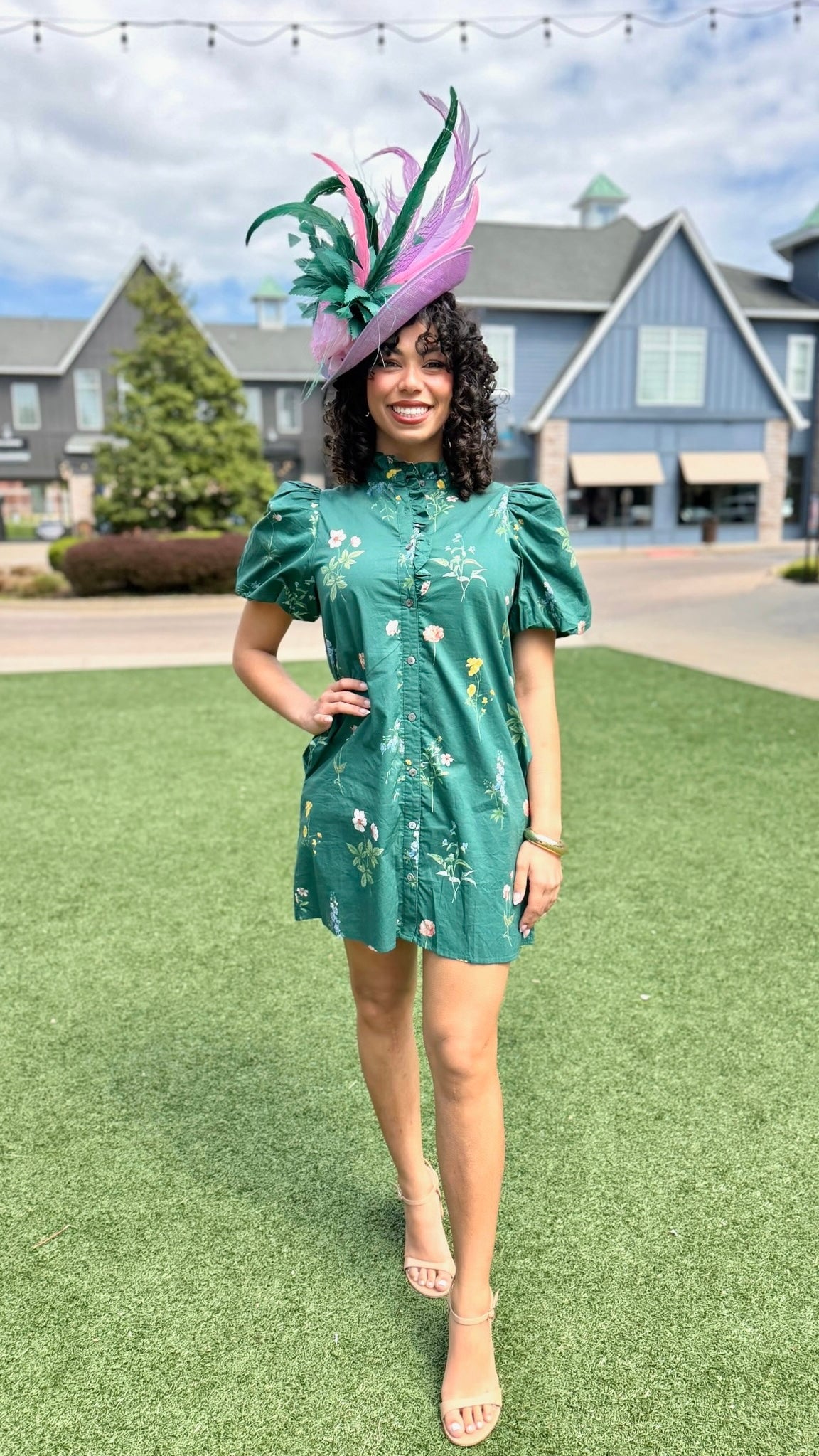 Tessa Floral Dress - Hunter