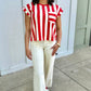 Kara Stripe Top - Red & White