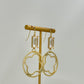Crystal and Matte Gold Drop Earrings
