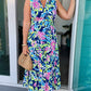 Tabi Floral Midi Dress - Navy
