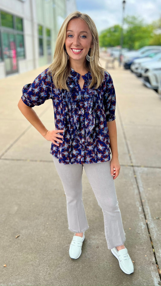 Ivy Jane American Dream Ruffled Button Up