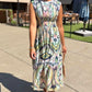 Helena Midi Dress - Navy/ Mint