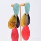 Teardrop Resin Statement Earrings - Red
