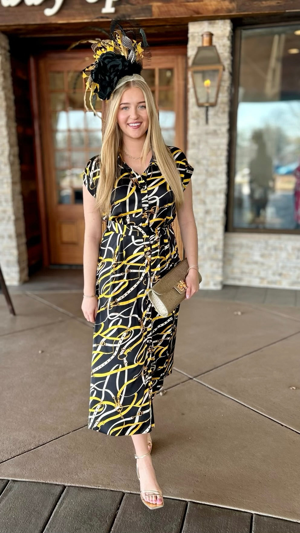 Black & Gold Horse Bit Dress