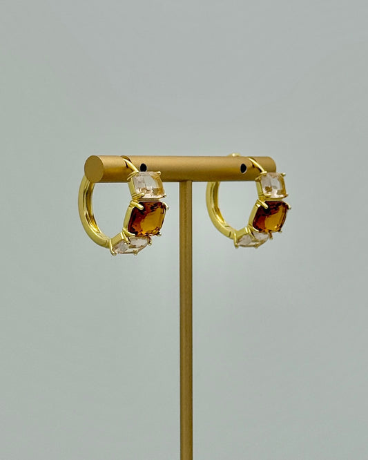 Zenzii Topaz Crystal Hoop Earrings