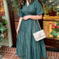 Forest Green Collared Midi Dress