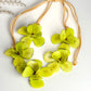 Tagua Florence Flower Necklace - Lime