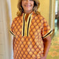 Orange & Yellow Print Top