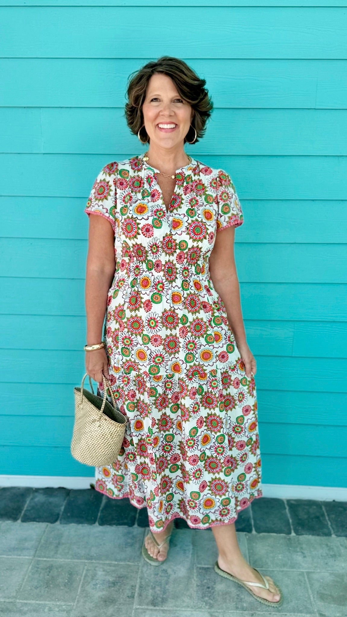 Uncle Frank Shirred Front Dress - Multi