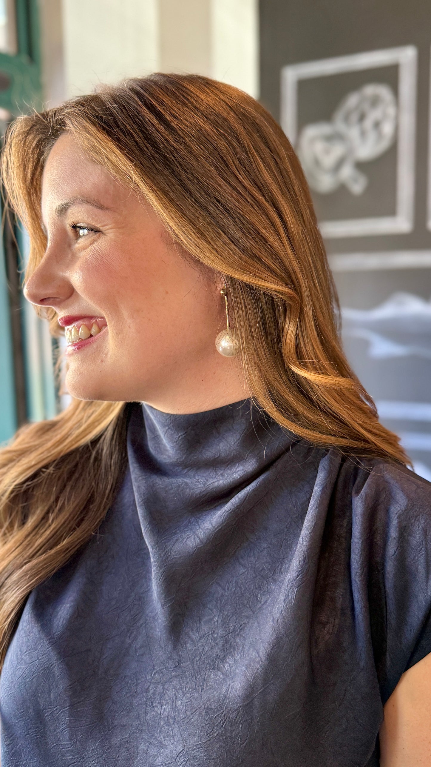 Adalaide Satin Cowl Neck Top