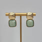 Bold Stone & Square Earring - Lime