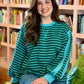 Stripped Pullover - Green & Aqua