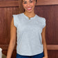 Another Love Ciara Cap Sleeve Top - Heather Grey