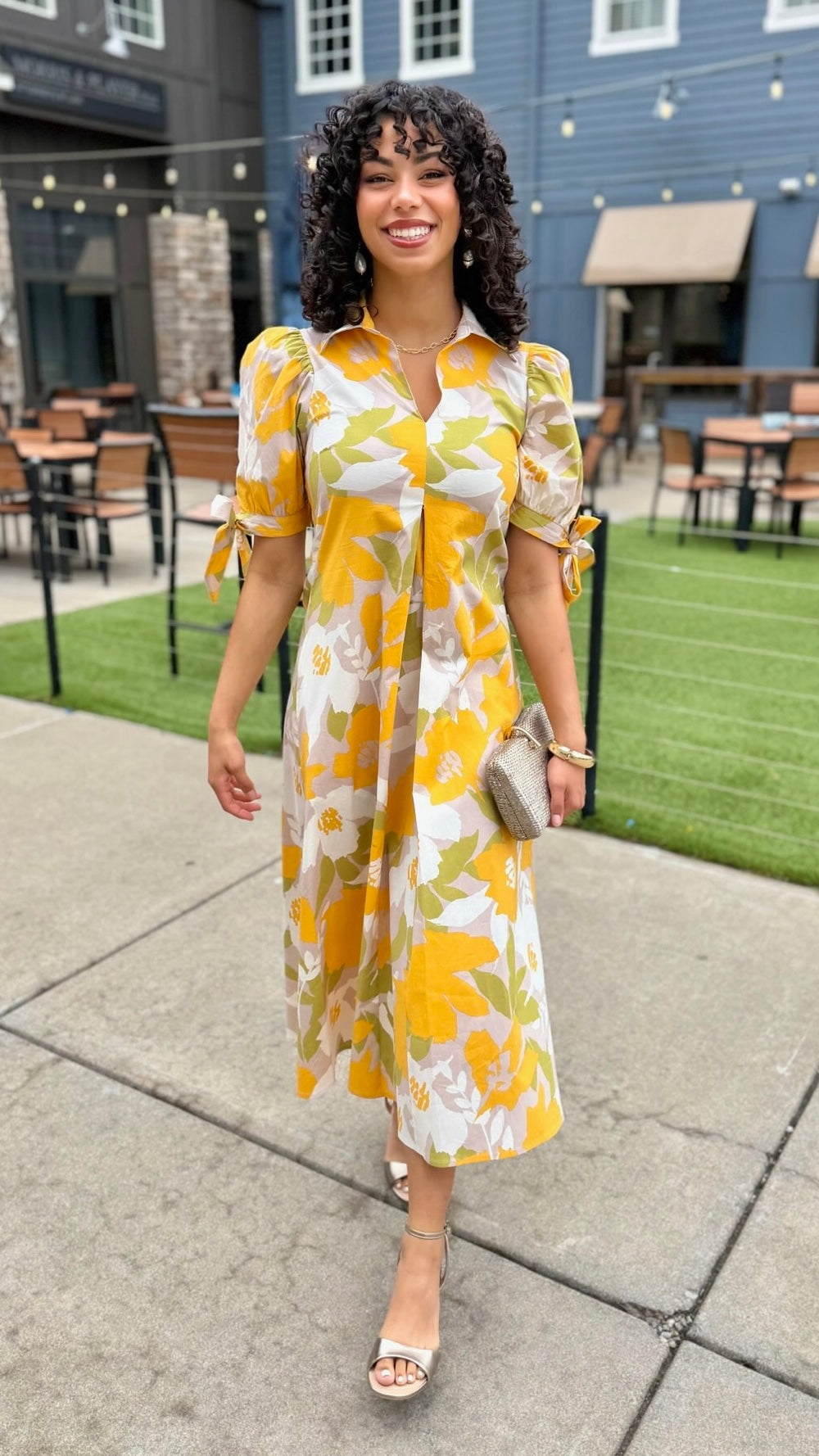 Uncle Frank Big Bloom Dress - Butter
