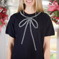 Pearl Bow Top - Black