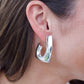 Silver Square Hoop Earrings