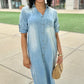 Janine Denim Midi Dress - Light