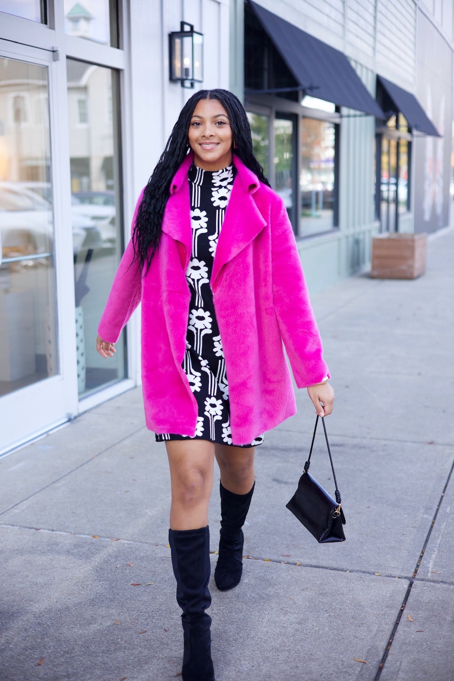 Ivy Jane Faux Fur Coat - Hot Pink
