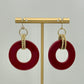 Gold/Wine Braided Drop Earrings