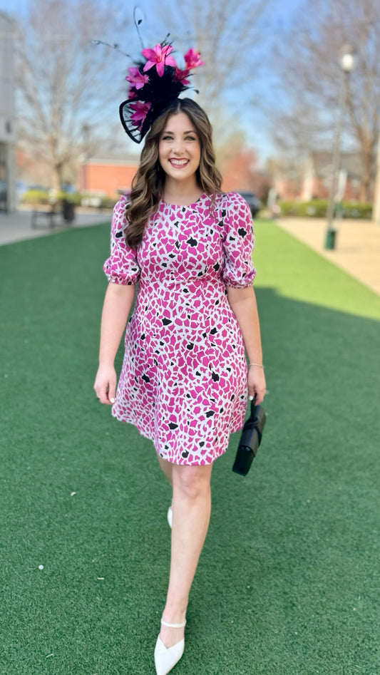 Tyler Boe Fran Dress - Hot Pink Animal