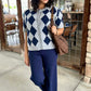 Erin High Waist Wide Leg Ponte Pant - Navy