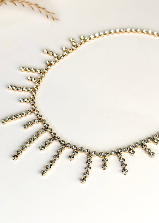 Chandelier Drop Bronze Bling Necklace