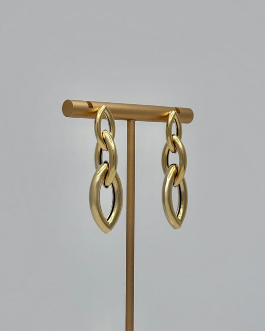 Marquise Chain Drop Earrings - Gold