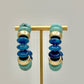 TURQUOISE BEAD HOOPS