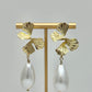 Twisted Fan & Pearl Drop Earrings