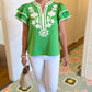 Addison Flutter Sleeve Top - Green
