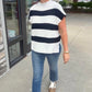 Paige Stripe Sleeveless Sweater - Black & White