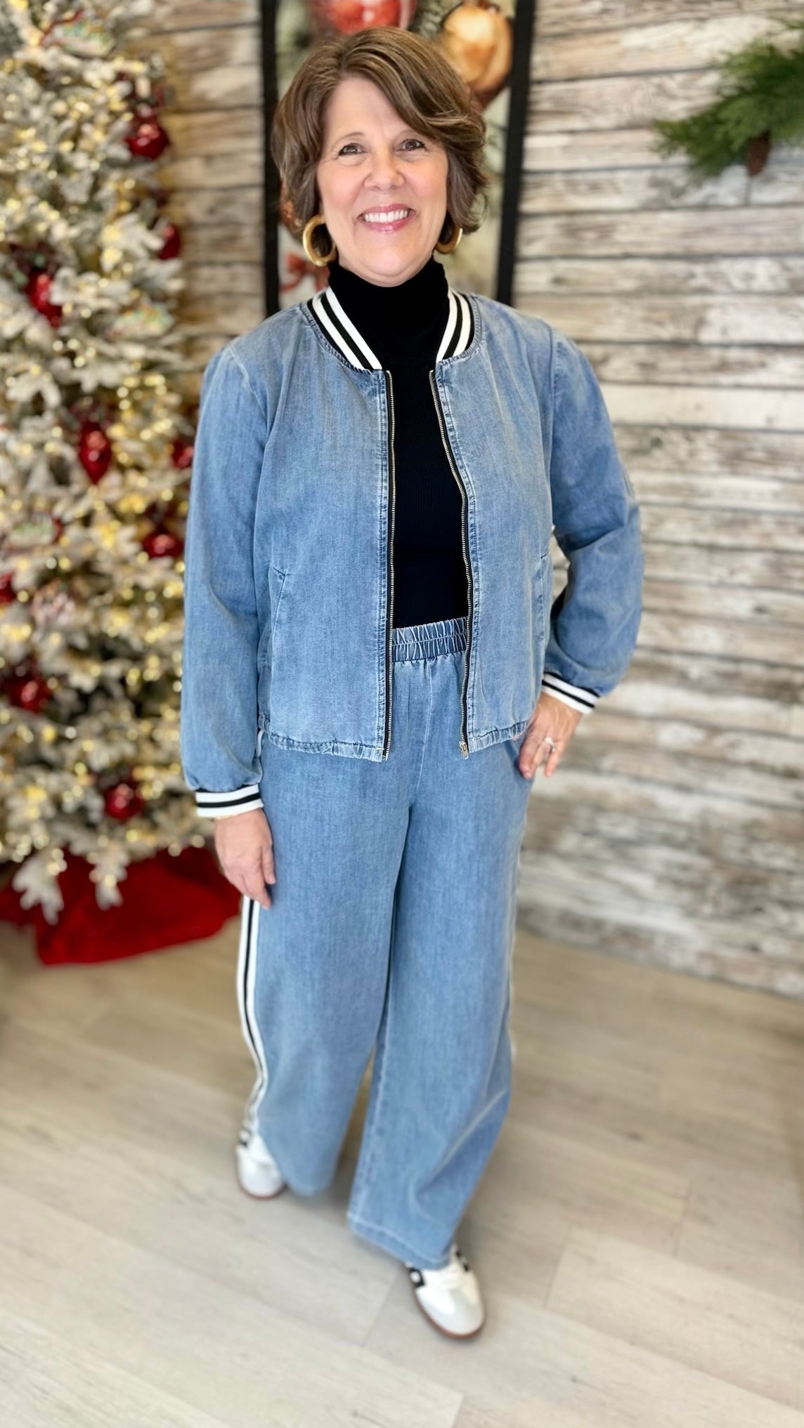 Althea Denim Striped Pants