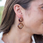 Teardrop Frame Earrings - Brown
