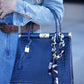 Navy Leather Mid Size Bag