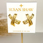 Susan Shaw Gold Criss Cross Earrings
