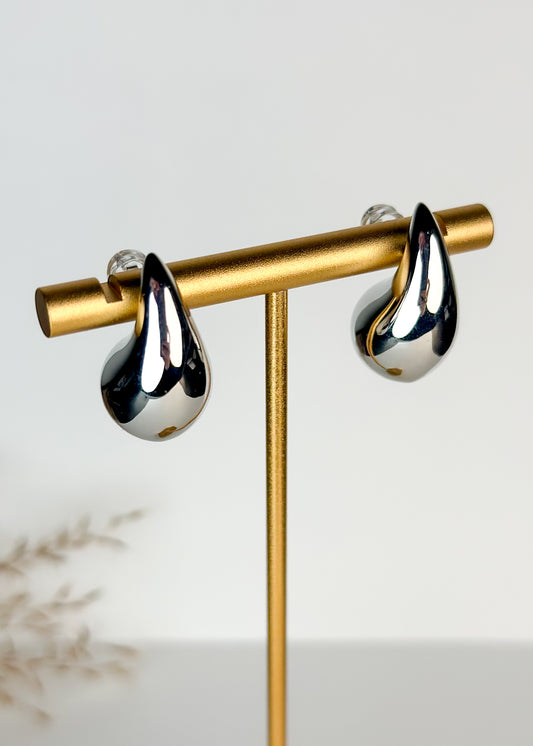 Small Raindrop Earrings - Silver