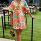 Uncle Frank Bold Floral Shift Dress - Coral