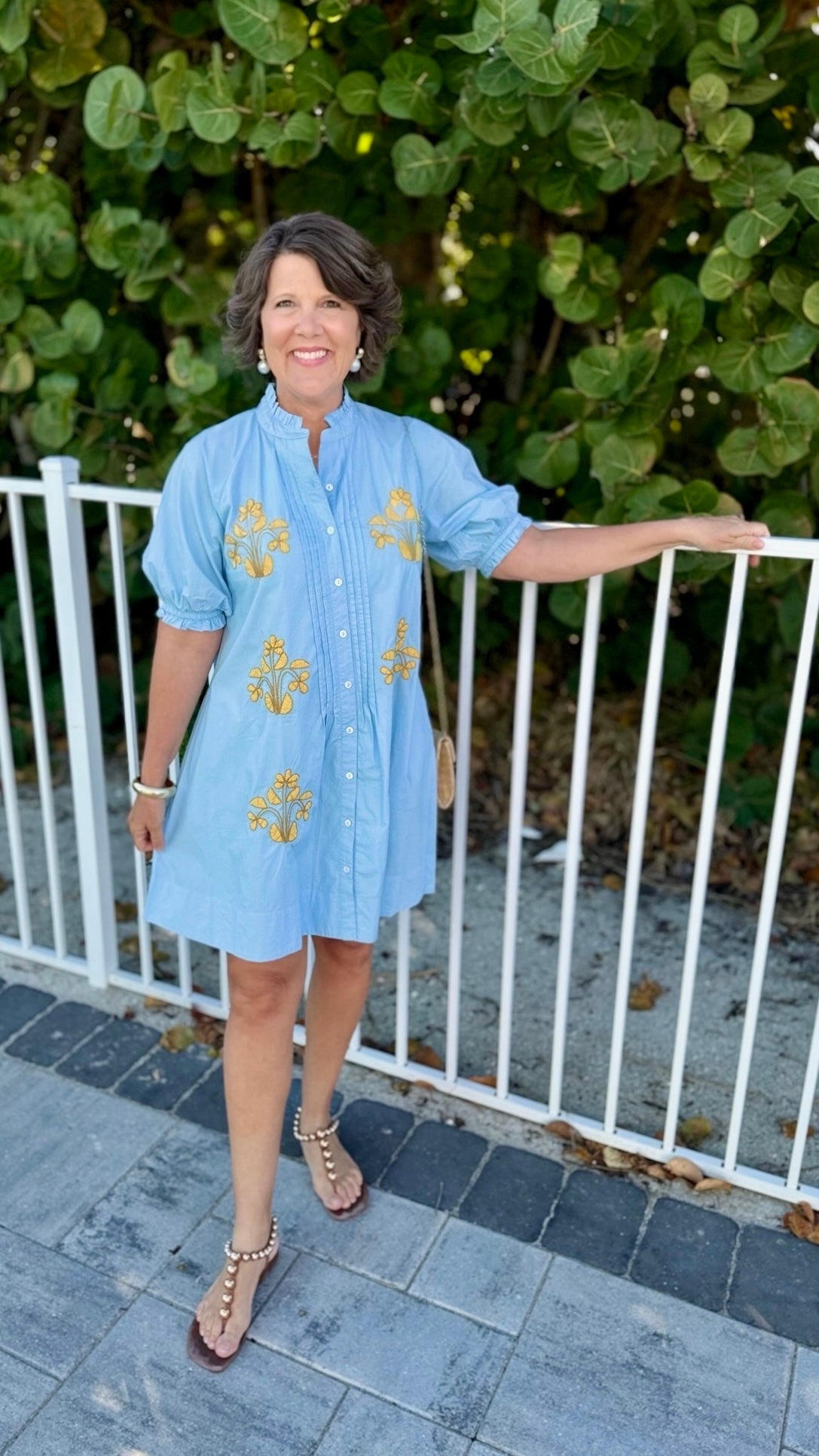 Uncle Frank Embroidery Dress - Blue