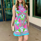 Tabi Pink & Lime Saddle & Bit Dress