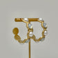 Round Pearl and Glass Bead Hoops