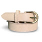 Ivory Skinny Leather Belt