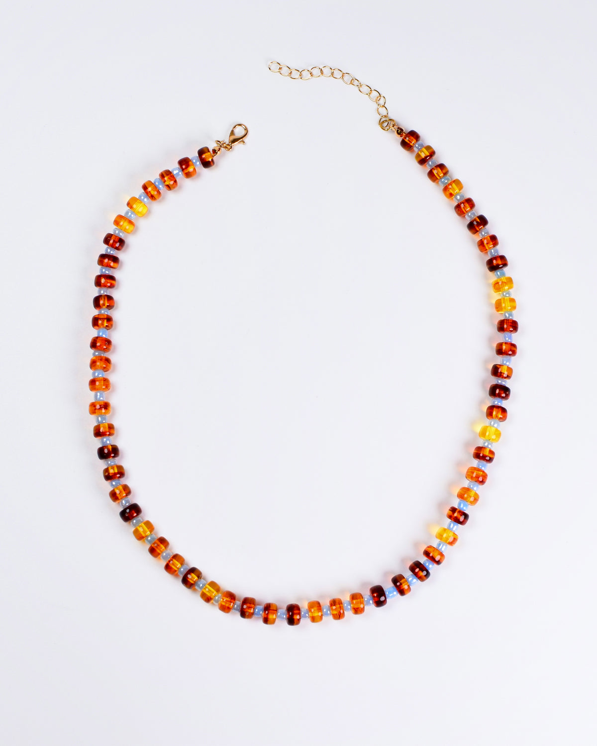Henri Bead Necklace - Gold & Brown