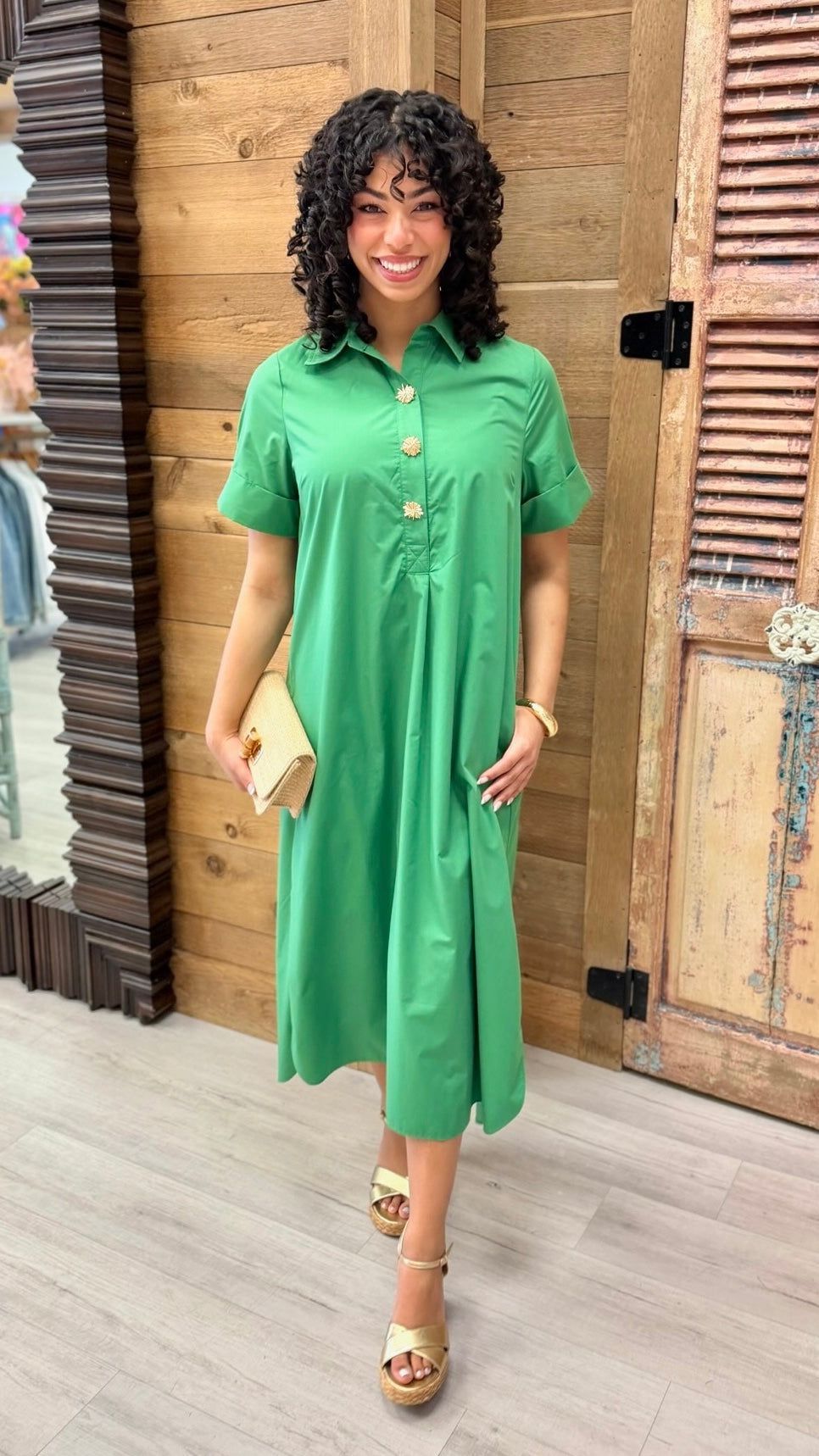 Makenna Midi Dress - Green