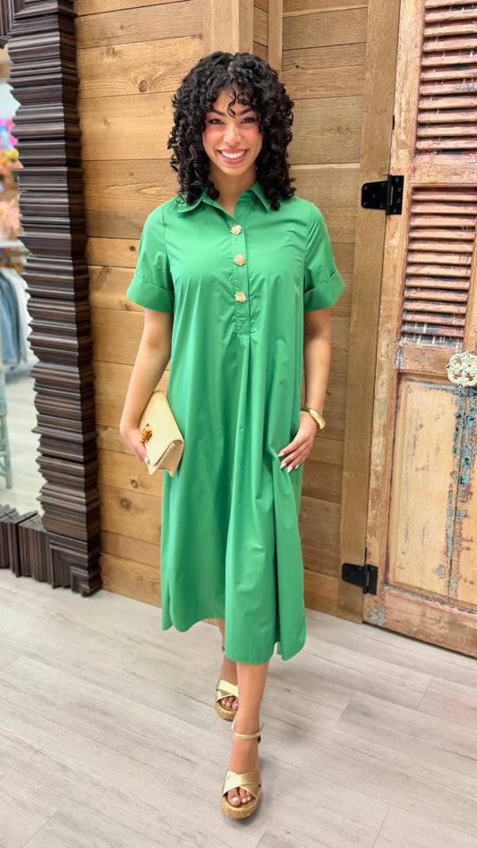 Makenna Midi Dress - Green