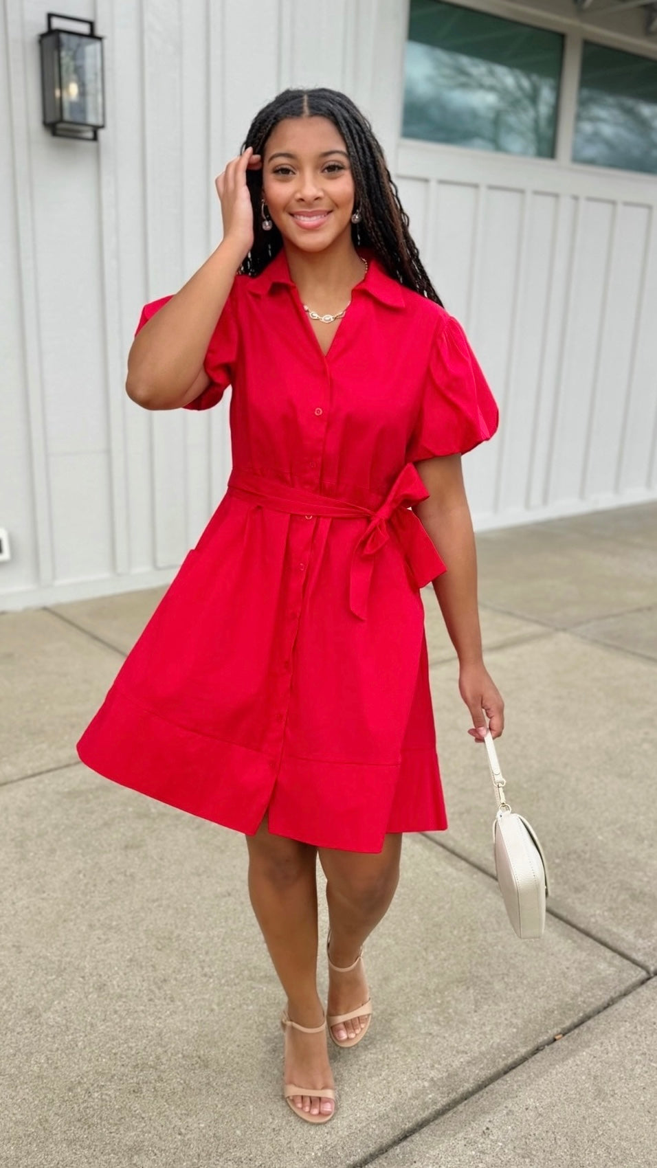 Sofia Nelda Dress - Red