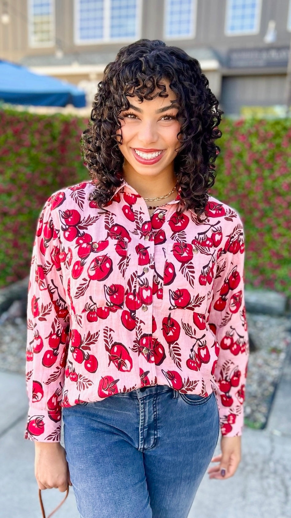 Ivy Jane Tomato Print Camp Shirt