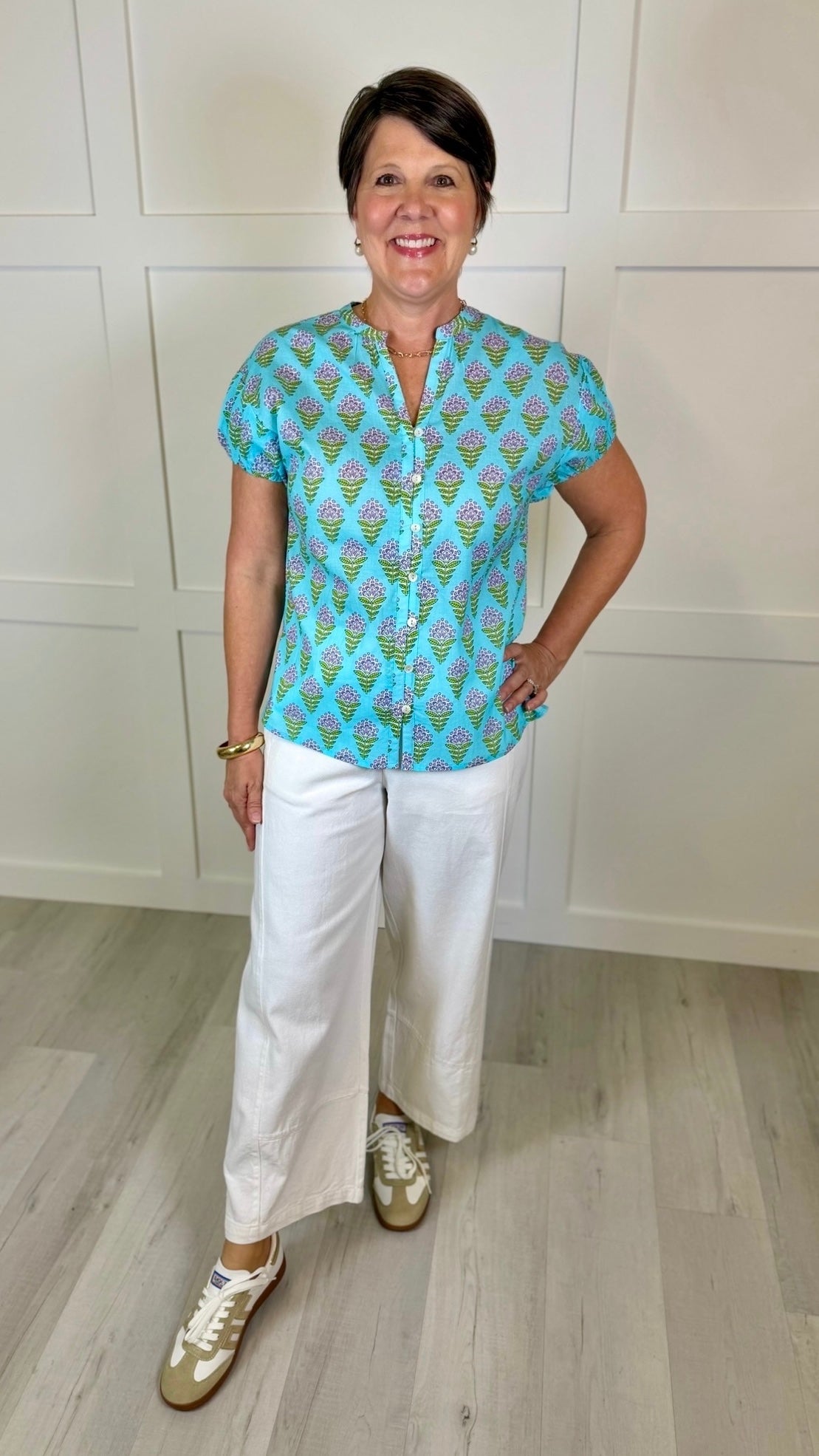 Ivy Jane Pouf Sleeve Top - Blue