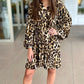Leopard Pleated Button Up Dress