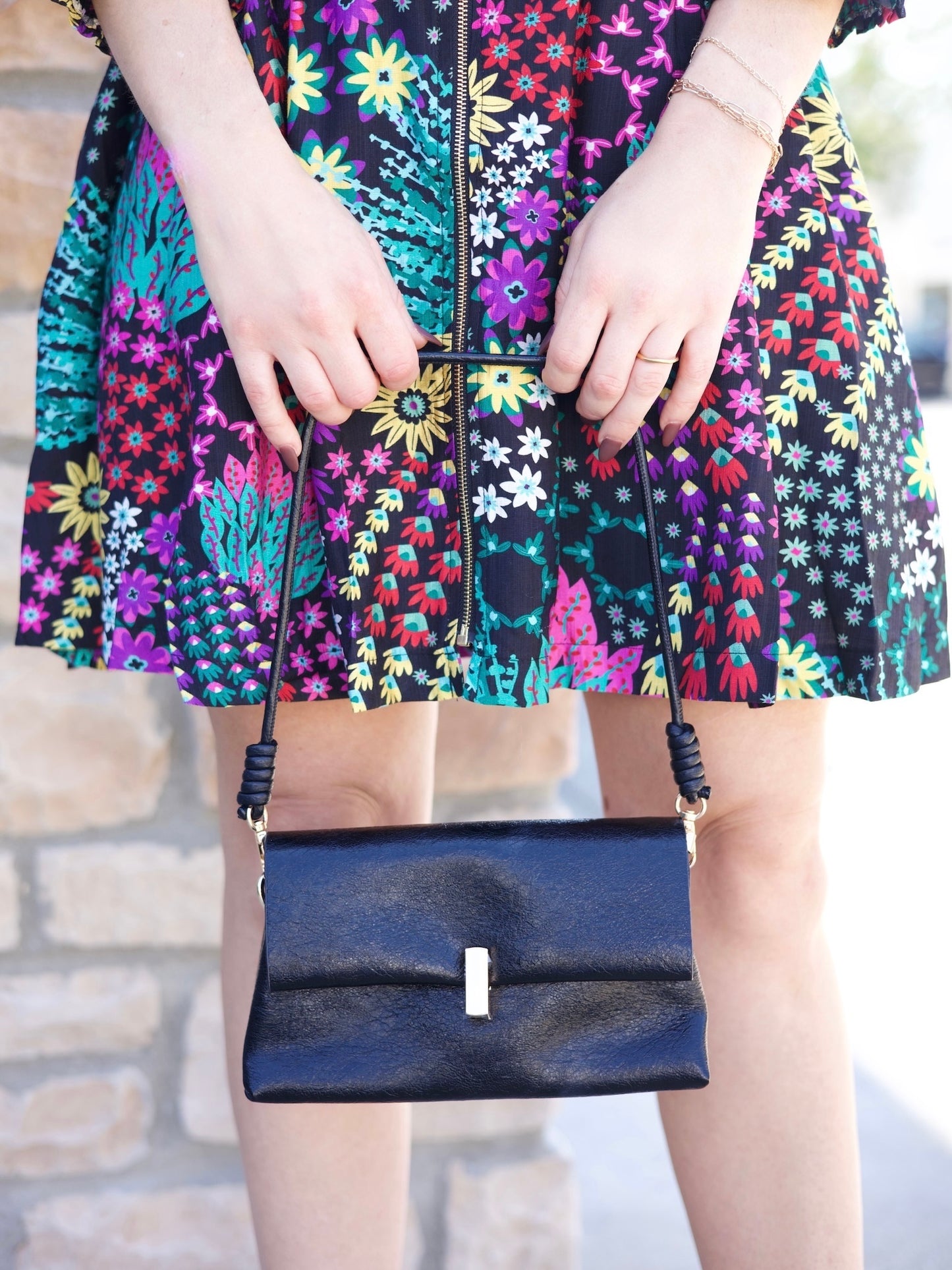 Black with Gold Accents Crossbody